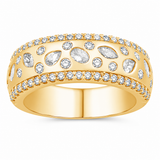 14K Yellow Gold .90CTW Mixed Shaped Diamond Band