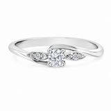 10K White Gold .15CTW Canadian Diamond Ring With Diamond Accents