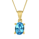 10K Yellow Gold Blue Topaz Pendant