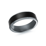 7mm Black Tantalum & Satin Finish Carbon Fiber Center Wedding Band