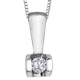 10K White Gold .04ct Diamond Pendant on Chain