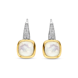 TI SENTO Mother of Pearl & Cubic Zirconia Dangle Hoops