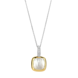 TI SENTO Mother of Pearl w Cubic Zirconia Accent Pendant on a Chain