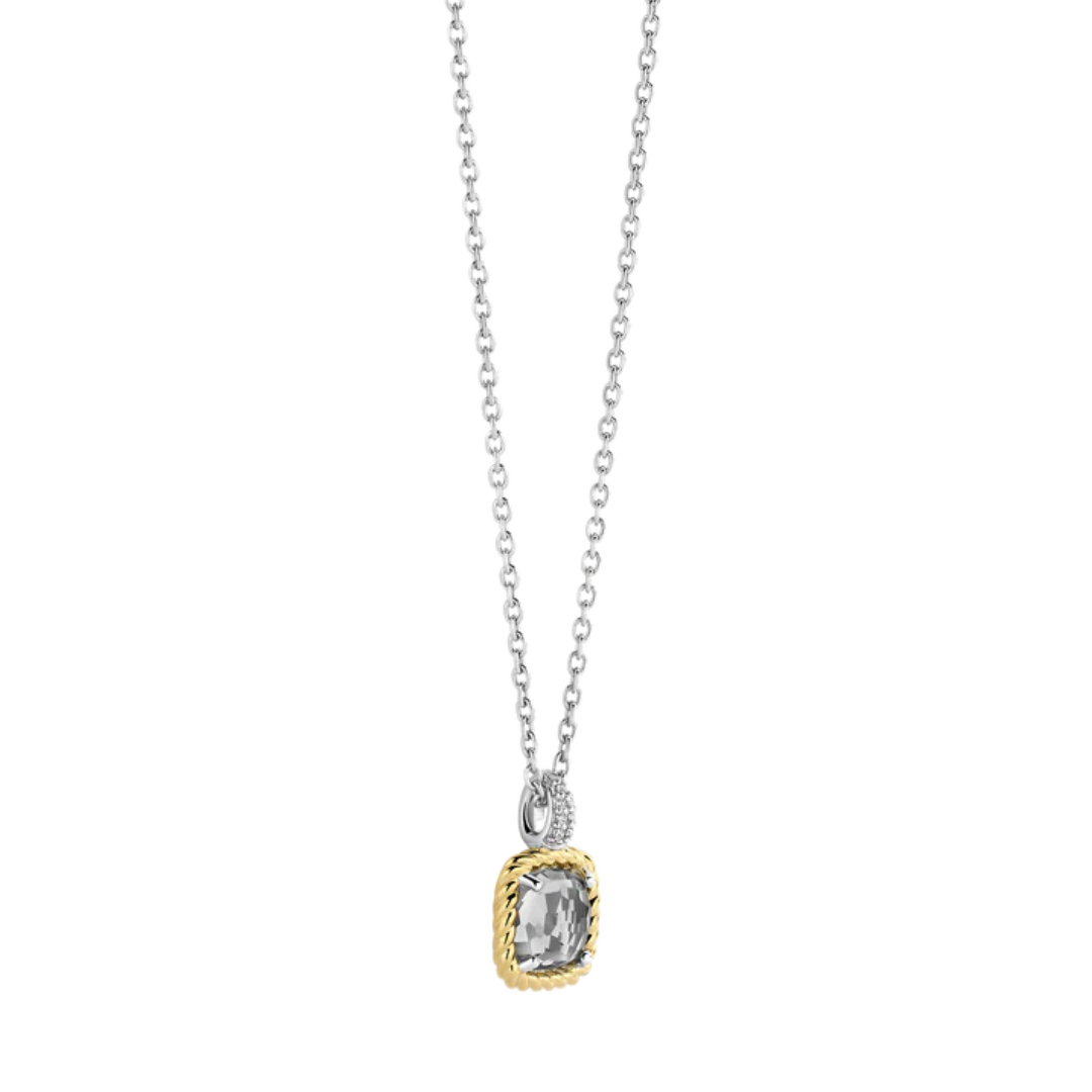 TI SENTO Gemstone w Twisted Rope & Cubic Zirconia Necklace