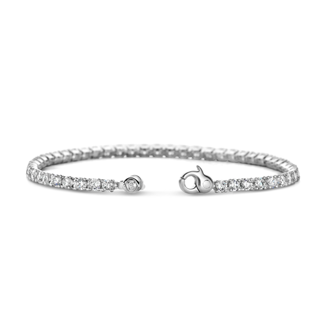 TI SENTO White Cubic Zirconia Tennis Bracelet - Large