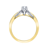 18KPD Yellow & White Gold .387ctw Canadian Diamond Ring w Side Accents