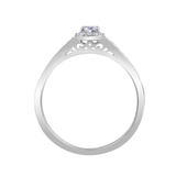 10K White Gold .256ctw Canadian Diamond Halo Ring w Sides