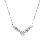 14K White Gold .20ctw Diamond 'V' Necklace