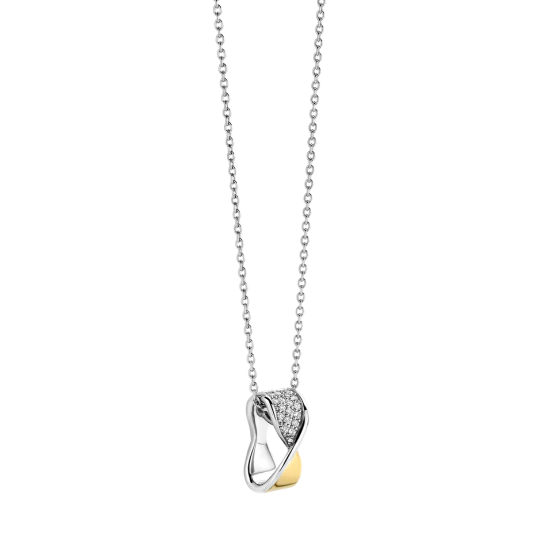 TI SENTO Twisted Pave Pendant Neklace