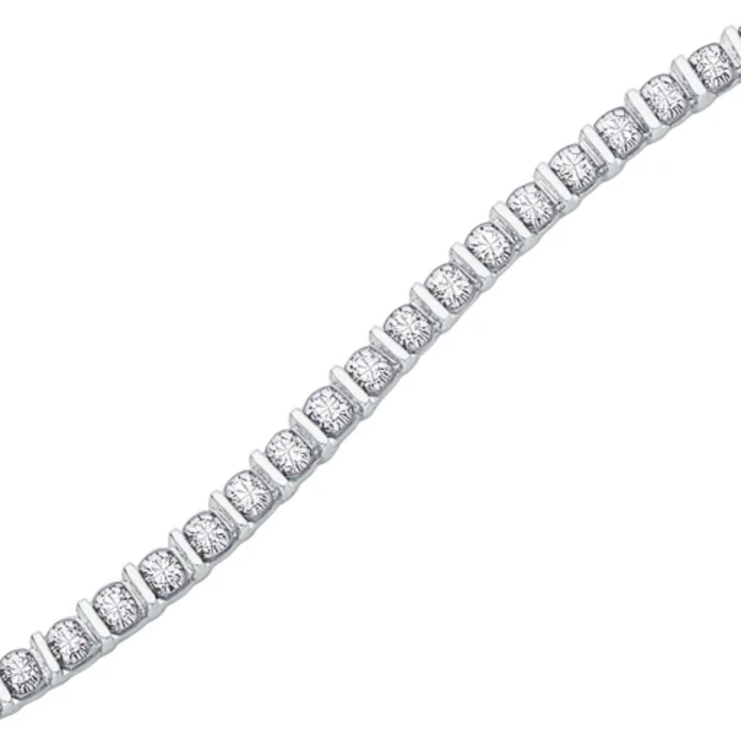 10K White Gold .50ctw Diamond Tennis Bracelet