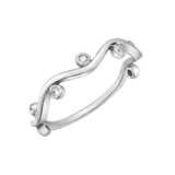 10K White Gold .08ctw Diamond Wavy Chi Chi Ring