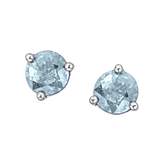 10K White Gold Aquamarine Stud Earrings