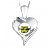 Sterling Silver Pulse Peridot Pendant with Chain