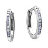 FJ 10K White Gold .10ctw Diamond Huggies