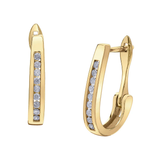 FJ 10K Yellow Gold .10ctw Diamond Leverback Earrings