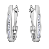 FJ 10K White Gold .10ctw Diamond Leverback Earrings