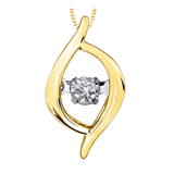 FJ 10K Yellow Gold .02ct Diamond Pulse Pendant with Chain