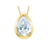 10K Yellow Gold .50ct Pear Shape Lab Grown Diamond Pendant on a Chain