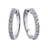 10K White Gold 1.00ctw Diamond Envy Claw set Hoops