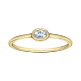 10K Yellow Gold Oval Aquamarine Chi Chi Ring