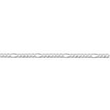 Sterling Silver 9"+1" Figaro 1.7mm Link Anklet