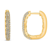 14K Yellow Gold .41ctw Diamond Square Hoops