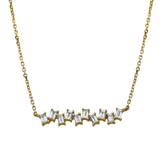 14K Yellow Gold .21ctw Baguette Diamond Necklace