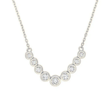 14K White Gold .25ctw Diamond Bezel Necklace