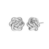 Elle "Eternal Knot" Rhodium Plated Studs
