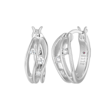 Elle "Between" Triple Layered Cubic Zirconia Wavy Hoops