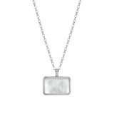 Elle "Vera" Rhodium Plated White Mother of Pearl Necklace
