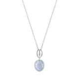 Elle "Riviere Gems" Rhodium Plated Blue Lace Agate Necklace