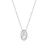Elle "Twist" Rhodium Plated White Mother Of Pearl Necklace