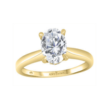 14K Yellow Gold 1.60ctw Oval Lab Grown Diamond Ring With Hidden Halo + Accents