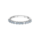14k White Gold .50CTW Emerald Cut Lab Grown Diamond Band