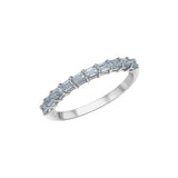 14k White Gold .50CTW Emerald Cut Lab Grown Diamond Band