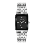 Bulova Quadra Black Dial Diamond Watch