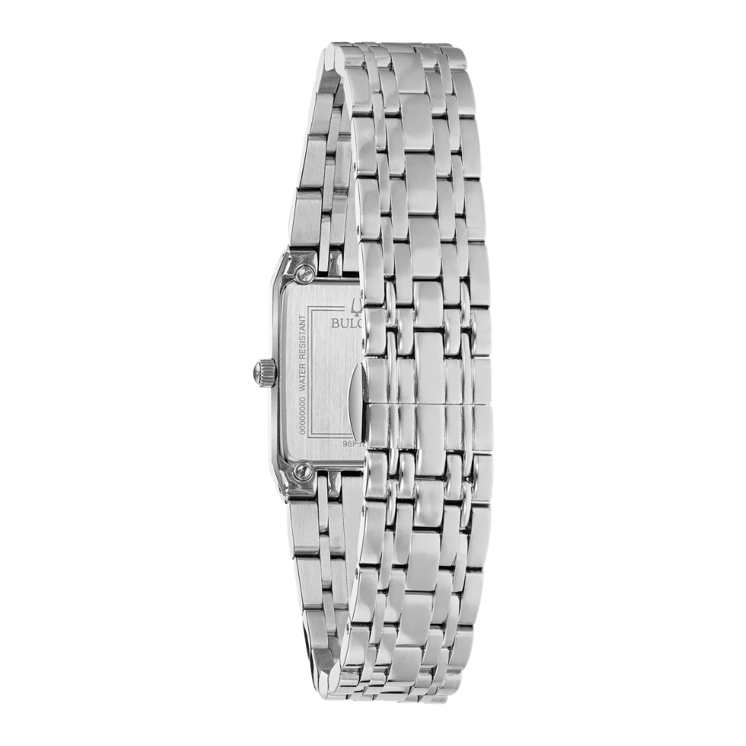Bulova Quadra Black Dial Diamond Watch