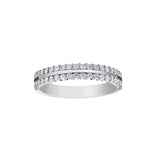 10k White Gold .33CTW Double Row Diamond Band