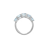 14k White Gold 2.52CTW Emerald Cut Lab Grown 5 Stone Ring