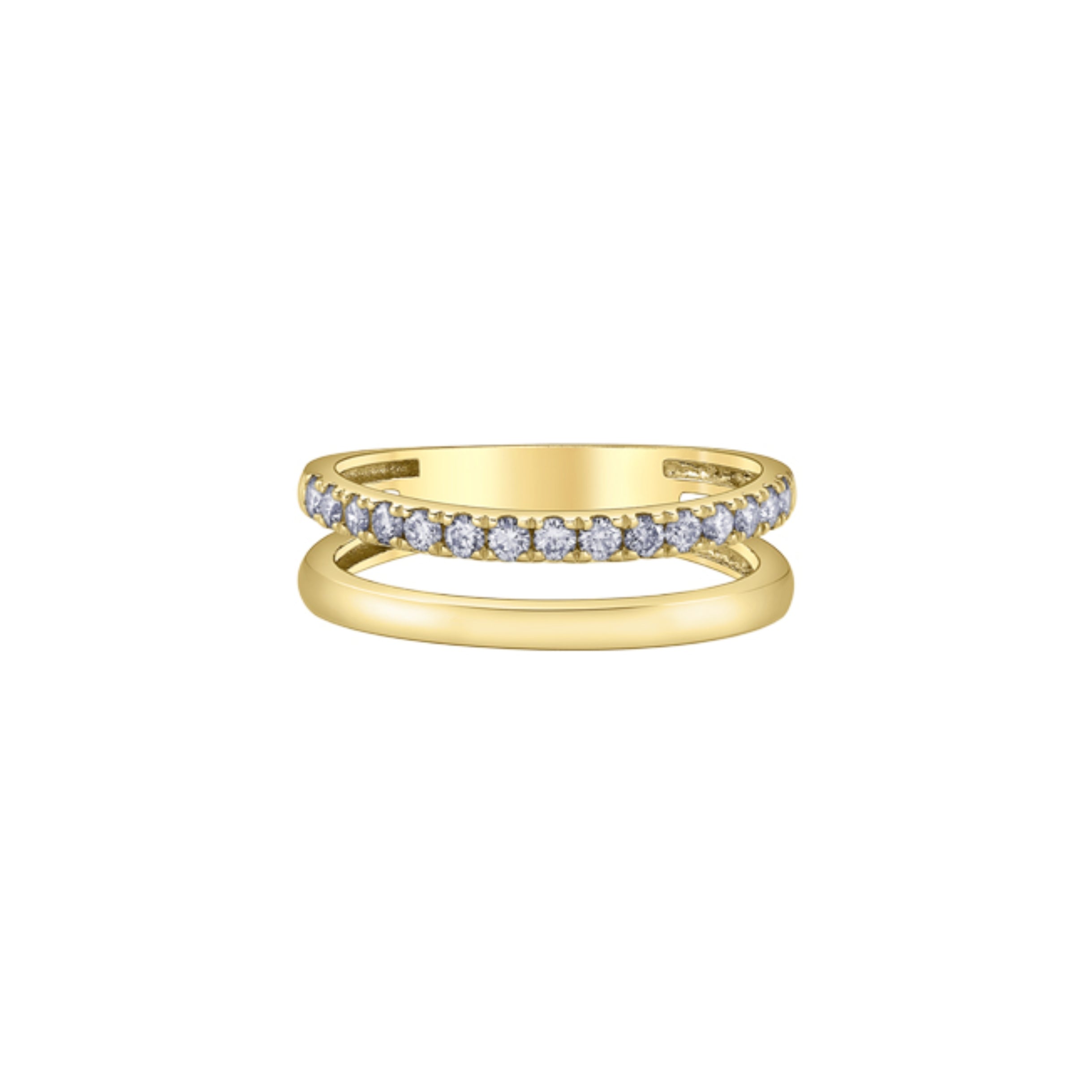 10k Yellow Gold .30ctw Canadian Diamond Double Row Open Band