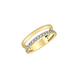 10k Yellow Gold .30ctw Canadian Diamond Double Row Open Band