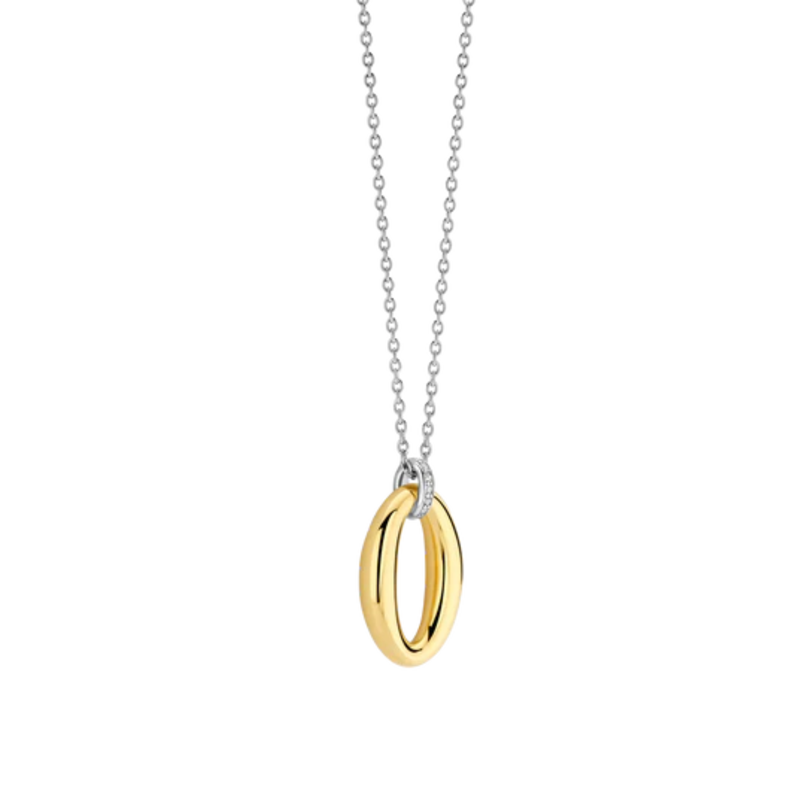 TI SENTO Yellow Gold Plated Classic Soft Oval Necklace