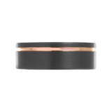 Black Tungsten and Rose Gold Plated 8mm Size 9 Wedding Band