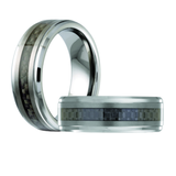 Tungsten With Black Carbon Fibre Centre 8mm Size 11 Wedding Band