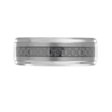 Tungsten With Black Carbon Fibre Centre 8mm Size 10 Wedding Band