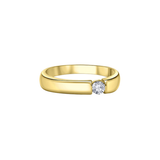 10K Yellow Gold .15CT Canadian Diamond Off Centre Flat Ring