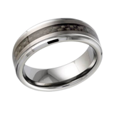 Tungsten With Black Carbon Fibre Centre 8mm Size 10 Wedding Band