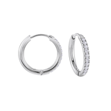 Italgem Stainless Steel Cubic Zirconia Eternity Hoops