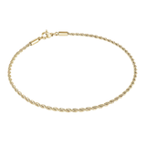 Italgem Gold Plated Stainless Steel 2mm Rope Bracelet